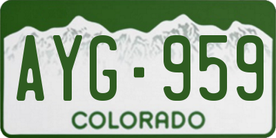 CO license plate AYG959