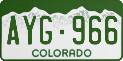 CO license plate AYG966