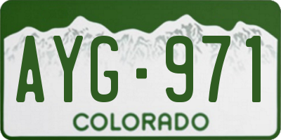 CO license plate AYG971