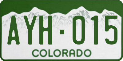CO license plate AYH015
