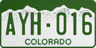 CO license plate AYH016