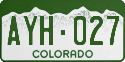 CO license plate AYH027