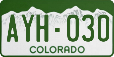 CO license plate AYH030