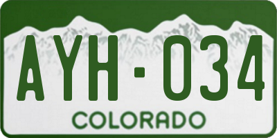 CO license plate AYH034