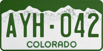 CO license plate AYH042