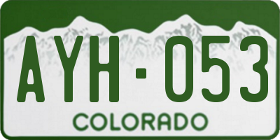 CO license plate AYH053