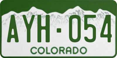 CO license plate AYH054