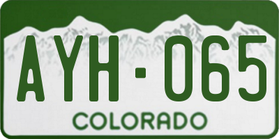 CO license plate AYH065