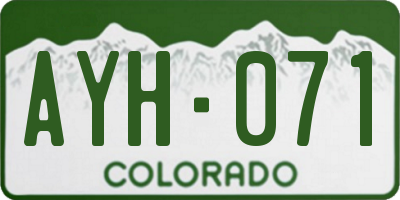 CO license plate AYH071
