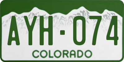 CO license plate AYH074