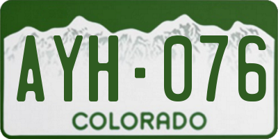 CO license plate AYH076