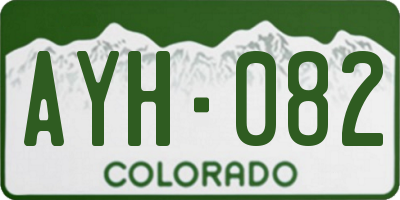 CO license plate AYH082
