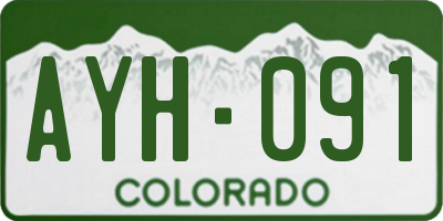 CO license plate AYH091