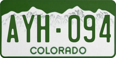CO license plate AYH094