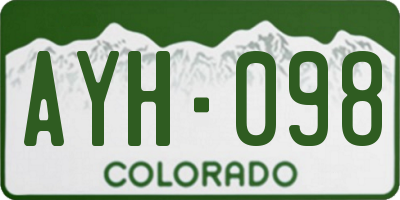 CO license plate AYH098
