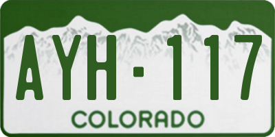 CO license plate AYH117