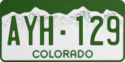 CO license plate AYH129