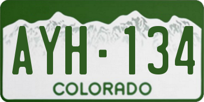 CO license plate AYH134