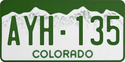 CO license plate AYH135