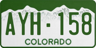 CO license plate AYH158