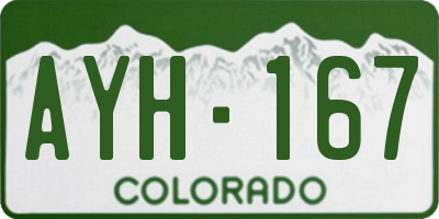 CO license plate AYH167