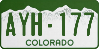 CO license plate AYH177