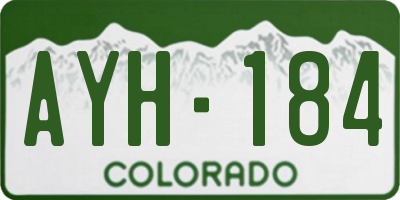 CO license plate AYH184