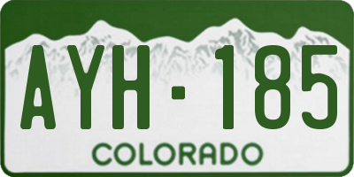 CO license plate AYH185
