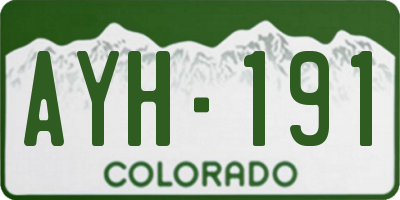 CO license plate AYH191