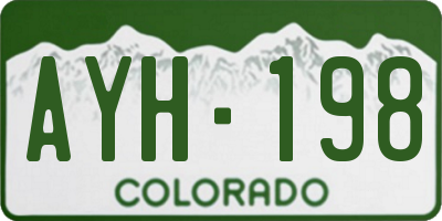 CO license plate AYH198