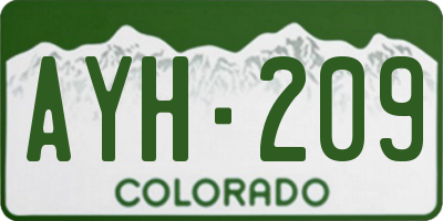 CO license plate AYH209