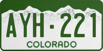 CO license plate AYH221