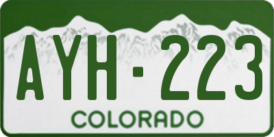 CO license plate AYH223