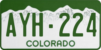 CO license plate AYH224