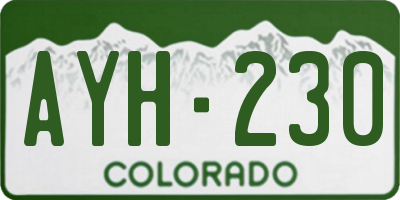 CO license plate AYH230