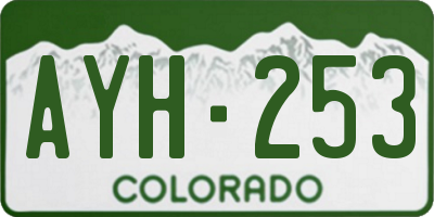 CO license plate AYH253