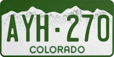 CO license plate AYH270