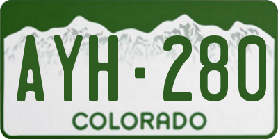 CO license plate AYH280