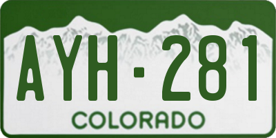 CO license plate AYH281