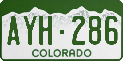 CO license plate AYH286
