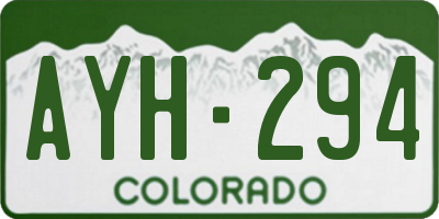 CO license plate AYH294