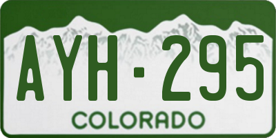 CO license plate AYH295