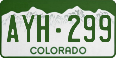 CO license plate AYH299