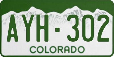 CO license plate AYH302