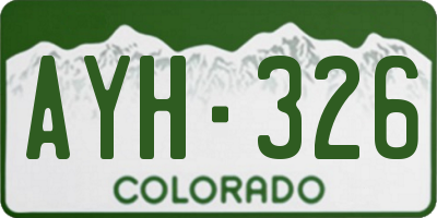 CO license plate AYH326