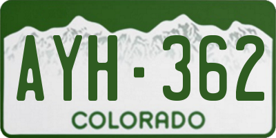 CO license plate AYH362