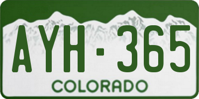 CO license plate AYH365