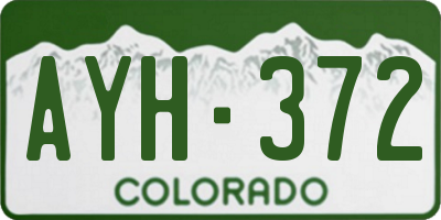 CO license plate AYH372