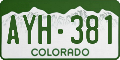 CO license plate AYH381