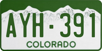 CO license plate AYH391
